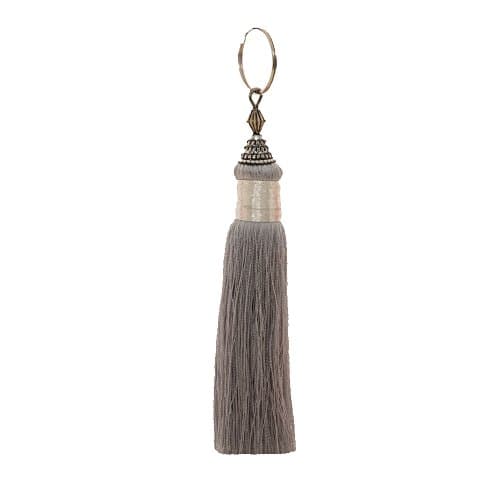 Silky Tassel Bag Charm Key Ring (Dark Grey)