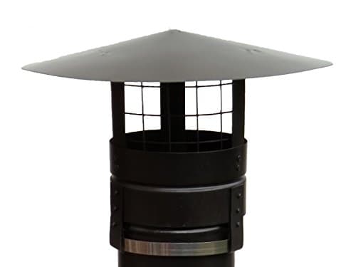 CHIMNEY CAP,,CHIMNEY COWL WITH SECURING STRAP AND BIRD GUARD TO FIT 5''/125MM FLUE PIPE/STOVE PIPE