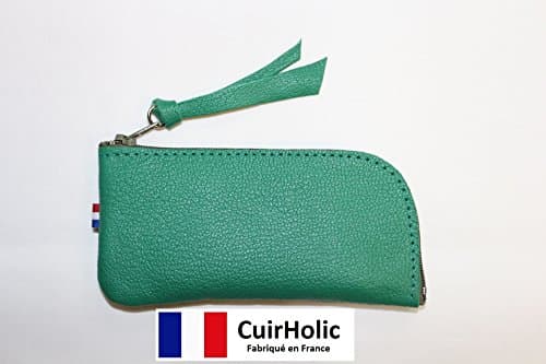 Menthol Green Goat Leather Keychain