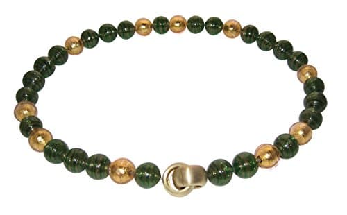 Colour Beautiful, Elegant and Versatile combinable Necklace Irish Moss Handmade Murano Glass Sorter with High-Quality Folding Clasp Gold Plated Sterling Silver