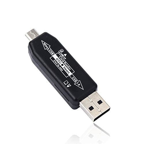 Well Gallery Multi-Functional USB Card Reader Micro-USB 2.0 OTG Supported include SD and Micro SD Card Slot for Smart Phone & Computer - Black