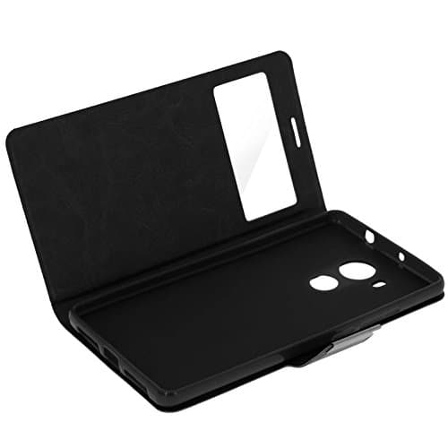 Cover, Folio Case with View Window Stand Function for HUAWEI MATE 8 – Black