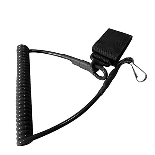 hscd1976 Multipurpose Tactical Handgun Spring Lanyard Sling Quick Release Secure Strap Keychain Hook (Black)