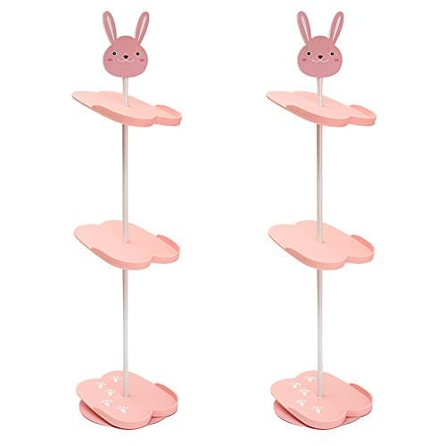 3 Tiers Removable Shoes Rack Stand Plastic Space Saving Organizer Children Shoes Storage (2 Rabbit)