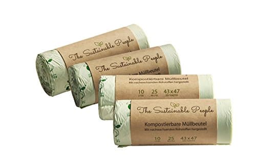 TSP Home Compostable Kitchen Caddy Bin Liners, 100 Food Waste Bags, 10 Litres - suitable for garden composting - 100% Compostable and Biodegradable - compliant with OK Compost HOME and EN 13432