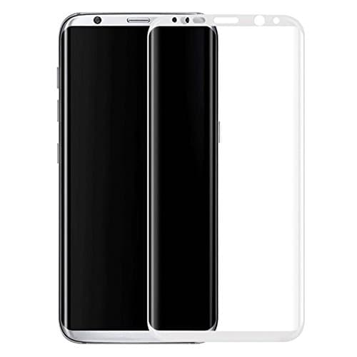 Samsung Galaxy S8 Full Coverage Screen Protector,JELLYEA 3D CURVED Hot Bending Tempered Glass for Galaxy S8,5.8inch,White