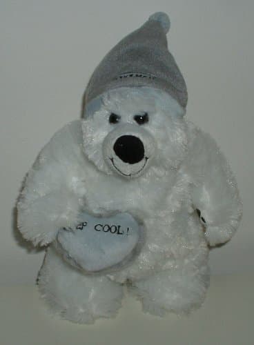 Polar Bear Standing with Heart-Keep-Cool Coolman-Hat / 48 CM in height.
