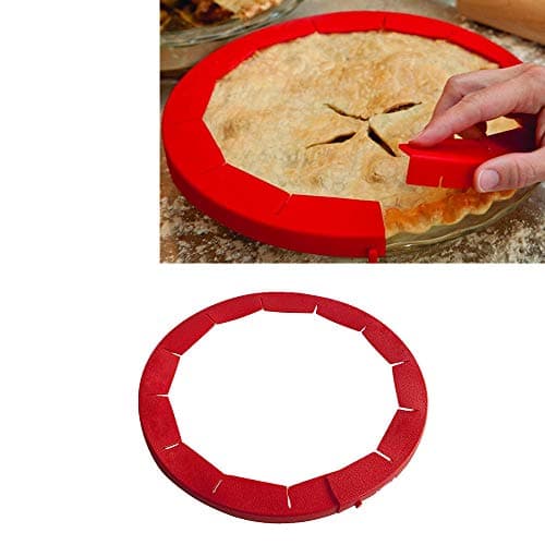 Altsommer 🔥Newest Adjustable Pie Circle,Adjustable Silicone Pie Crust Shield Silicone Fit 8.5Inch - 11.5Inch Rimmed Dish Baking Tools (red)