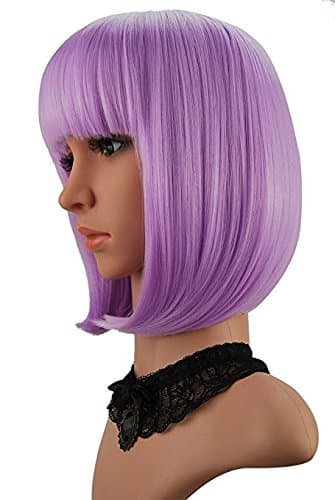 Devatno Medium Length Bob Women's Prücke with Pony/Multi-Coloured/Purple