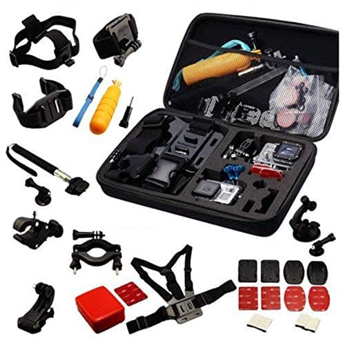 Navitech30-in-1 Action Camera Accessories Combo Kit with EVA Case Compatible With The GreatCool H3R | HAMSWAN F68HDPRO 1 | HILLPOW SJ8000 4K Wifi | Hitachi HDSV01U HDHTC RE Camera