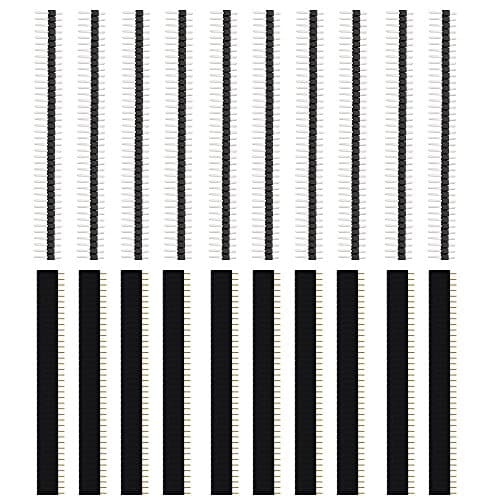 JTDEAL 20 PCS Header Connector Single Row 40 Pin Header 2.54mm Female PCB Pin Breakable Header Strip PCB connector for Arduino projects