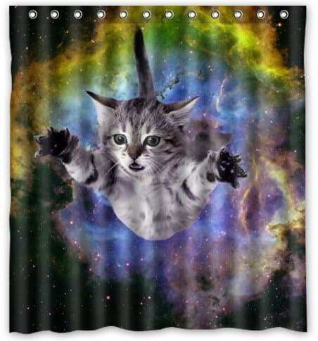 Space Cat Water-Proof Polyester Fabric (66" x 72" ) Shower Curtain