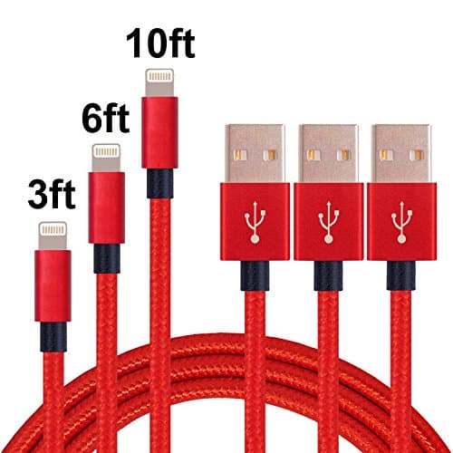 Ediwell 3 Pack 3FT 6FT 10FT iPhone Charger Cable ,Lightning USB Cable for iPhone 7 Plus 6S Plus 6 Plus SE 5S 5C 5, iPad 2 3 4 Mini, iPad Pro Air 2, iPod