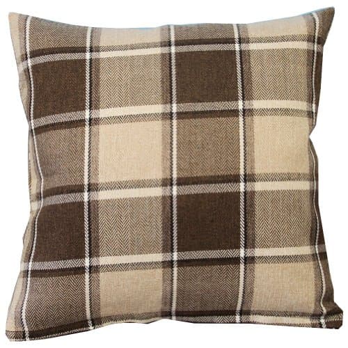 Light and Dark Brown Simple Checks Linen Sofa Decor Throw Pillow Covers Pillowcase Sham Decor Cushion Cover Slipcovers Square 18x18 Inch 18" Only Cover No Insert