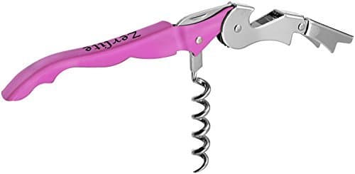 Zerlite Waiters Corkscrew - Wine Key with Ergonomic Handle, Beer Bottle Opener and Foil Cutter, Pink