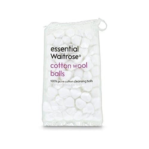 Pure Cotton Wool Balls 85g essential Waitrose 100 per pack - Pack of 4