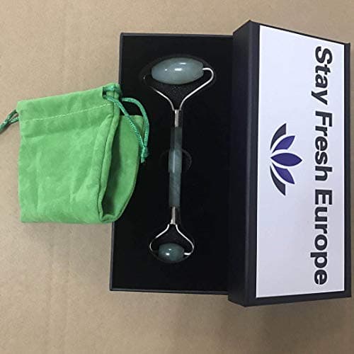 Perfect Touch - High Quality Jade Roller 15 cm Double Head Face Neck Body (Green)