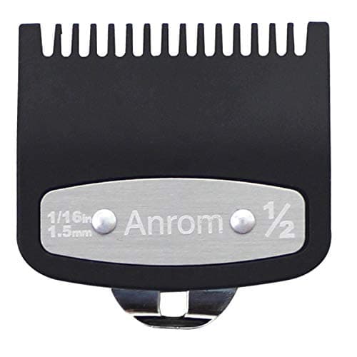 Anrom Professional Multi-function Black Premium Hair Clipper Guide with Metal Clip Limit Comb #½ 1/16 inch (1.5mm)