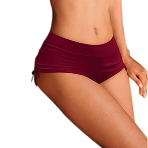 Hansee Womens Shorts Plain Bikini Swim Pants Solid Tie Side Briefs Bottoms Beachwear