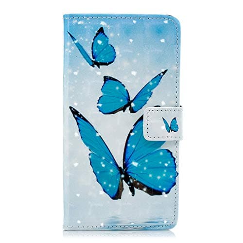 AIIYG DS,Huawei Y3 2018 Case,Elegant 3D Bling Pattern Design Premium PU Leather Wallet [Kickstand] [Card/Cash Slots] Protective Flip Case Cover for Huawei Y3 2018/Butterfly