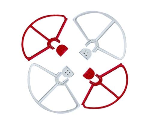 Areox Snap On/off Prop Guards 2x Red 2x White for DJI Phantom All Versions Phantom 3 Professional Advanced Tool Free Quick Release Quick Disconnect Propeller Protector
