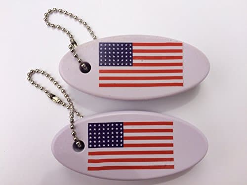 Master451 White Floating Key Chain With American Flag