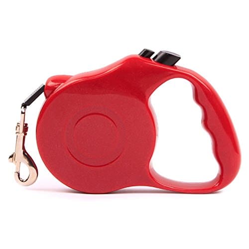Arce Automatic Retractable Traction Rope Training Lead Leash for Cats/Small Medium &amp; Large Dogs(S Red)