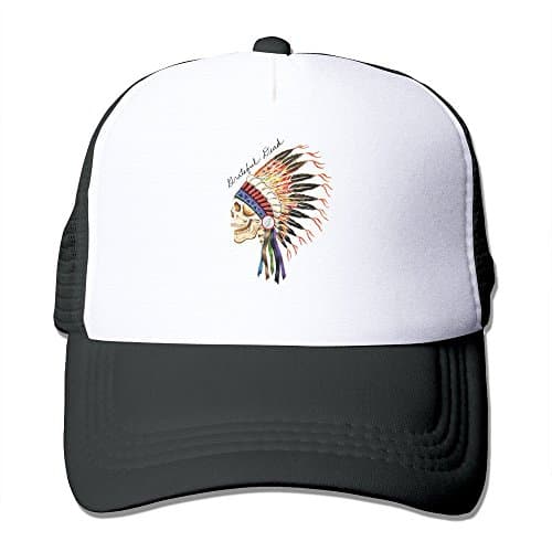 ALLHA Grateful Dead Indian Hat World Mesh Adjustable Custom Cap Black