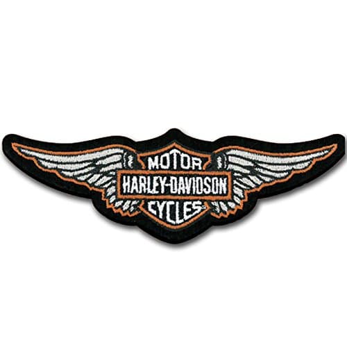 Harley Davidson Wings Embroidered Patch 5" x 1 5.8" Logo Sew Ironed On Badge Embroidery Applique Patch