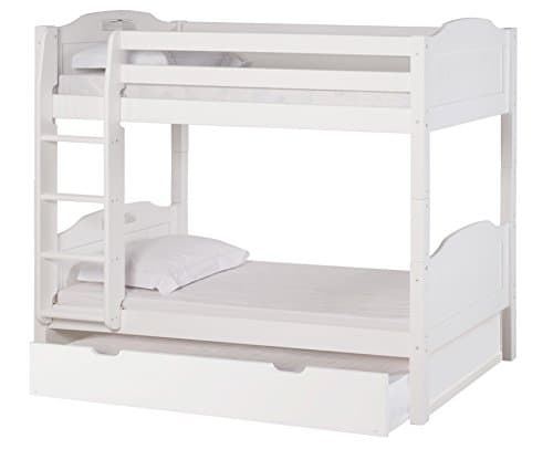 High Bunk Bed - With Conversion Kit - &amp; Twin Trundle Panel Style - White