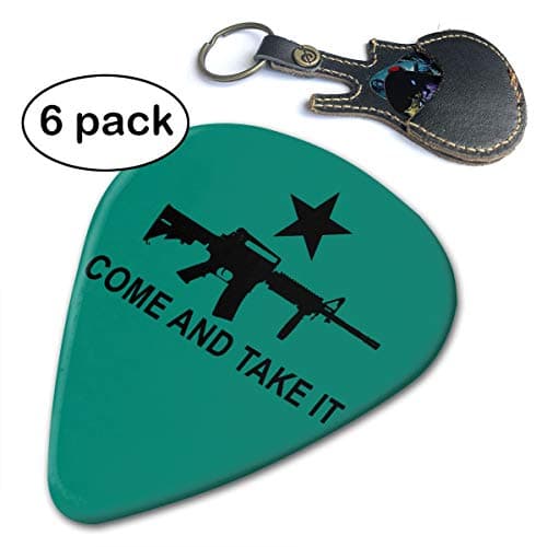 AR-15 Come And Take It 351 Shape Classic Picks (6 Pack) For Electric Guitar, Acoustic Guitar, Mandolin And Bass