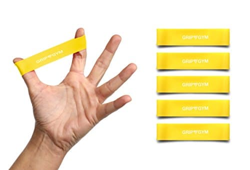GripGym Forearm Extensor Workout Resistance Bands Grip Exercising - Extra Light Resistance (Set of 10) Thumb Training Strengthener Hand Muscle Exercise Strength Finger Grip Exerciser Rehab Squeezer