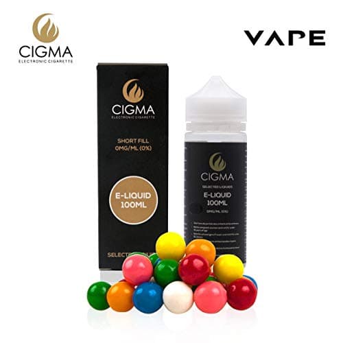 CIGMA Bubble Gum 100ml E-Liquid 0mg New Short Fill Bottles Premium Quality Formula with Only High-Grade Ingredients Made for Electronic Cigarette and E Shisha Eliquid