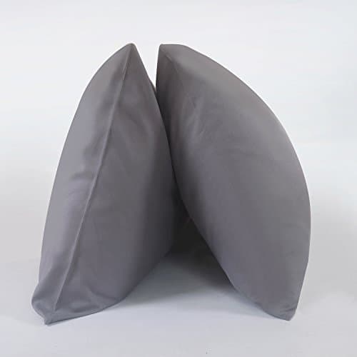 Caitlin White Luxury Pillowcase Set ,100% Super Soft Brushed Microfiber, Wrinkle-Free, Fade & Stain-Resistant with Envelope Closure End Standard/Queen size Pillow Covers Pillowcases Set of 2 (Gray)
