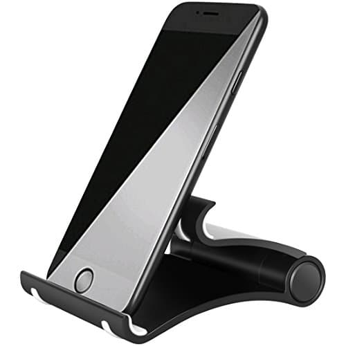 Cell Phone Stand, iPad Stand : Multi-Angle Durable Anti-Slip Foldable, Plastic Portable Cell Phone Stand Holder, Compatible with Tablet PC,E-reader and Large Size Smartphone ( Black )