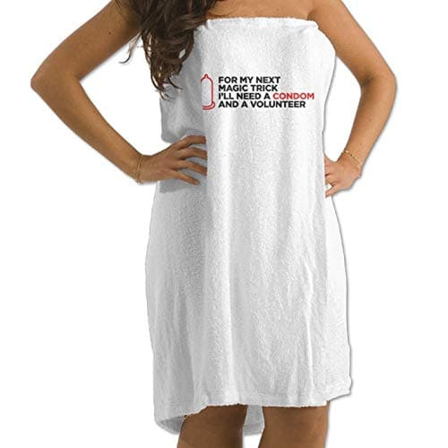 Absorbent Lightweight Microfiber Sand Free Thin Beach Towel Blanket, Magic Trick Condom Men's Womens Bath Wrap Towels Bathroom Shower Wrap Beach Spa White for Teen Girls Adults Travel Towel