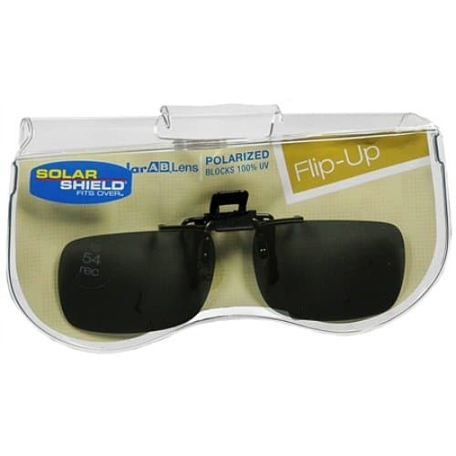 Solar Shield Fits Over Plastic Polarized Blocks 100% UVA/UVB, Flip Up Sunglasses 1 ea