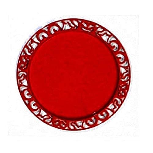 4 Disposable Plastic Wedding Round Place Settings 30 cm Diameter - Cochineal Red