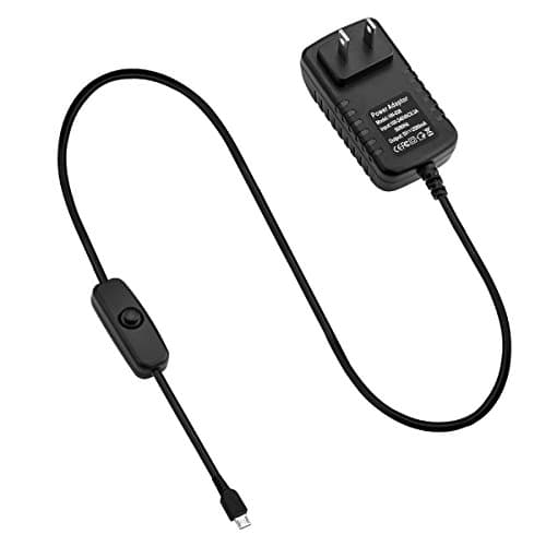 Raspberry Pi 3 Power Supply 5V 2.5A Adapter / Charger with Power On / Off Switch（black）