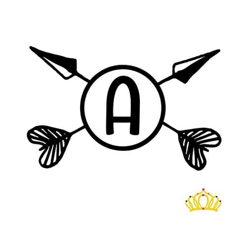 Arrow Boho Monogram A Initial Decal Sticker for Cup Tumbler Laptop 2.5 in x 4 in