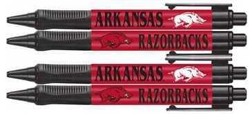 NCAA Arkansas Razorbacks 4 pack Soft-Grip Ergonomic Ball Point Pen