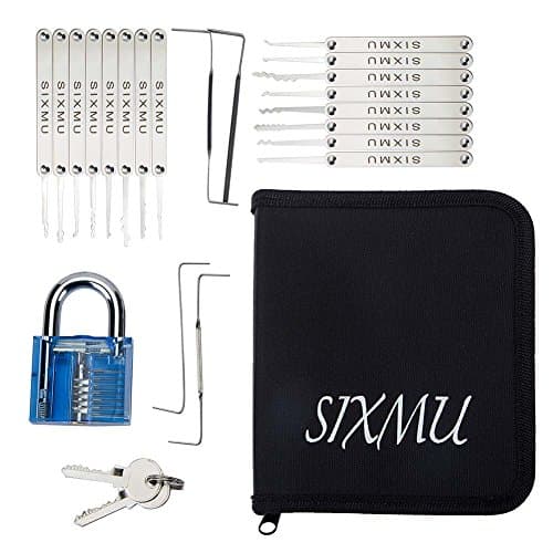 24 Piece Premium Titanium Lock Tool Set with blue Pad Lock
