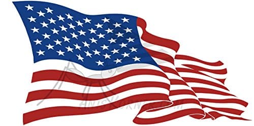 2 Pack American Flag ~Right Wave~ 4.5" x 3" Peel &amp; Stick Decal Bumper Sticker UV Fade Resistant and Water Resistant Die Cut Laminate / Vinyl Decal Bumper Sticker