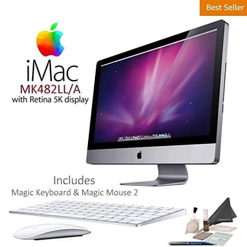 Apple iMac MK482LL/A Retina 5K Display 2TB Desktop Computer w/ Apple Magic Keyboard &amp; Magic Mouse 2 Bundle