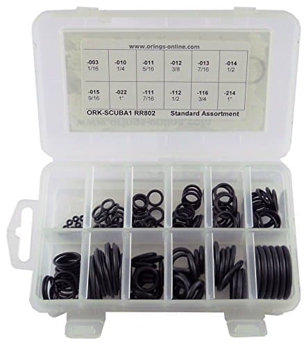 SCUBA/DIVERS O-RING KIT BUNA 12 SIZES 166 PC 90 DURO