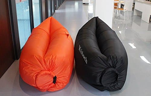 Kitoch® Kitoch® 2016 Newest Fast Inflatable Sleeping Bag same with Lamzac Hangout suitable for Camping & Travel ,Air Mattress Bed Beach Sofa(Set of 2/Orange and Black)