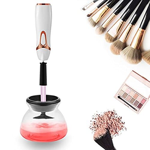 Makeup Brush Cleaner - Deep Clean and Dry All Size Makeup Brushes 360 Degree Rotation with 8 Rubber Collars In Seconds