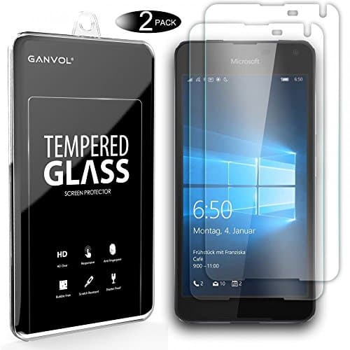 Ganvol 2 Pack Premium Tempered Glass Screen Protector for Microsoft Lumia 650