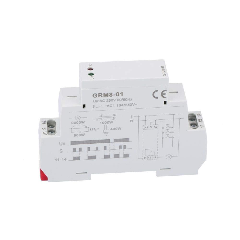 Din Rail Impulse Relay, AC 230V with LED Simple Impulse Memory Relay Impulse Relay, 90 * 18 * 64Mm for Grm8-01 A1-S 35Mm Din Rail