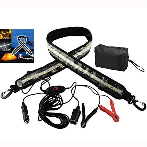 Camping Light LED 12V Dimmable Flexible Strip 46.7 inch IP67 Waterproof LED Strip Light for Tent Poles (Cool White&amp;Yellow)